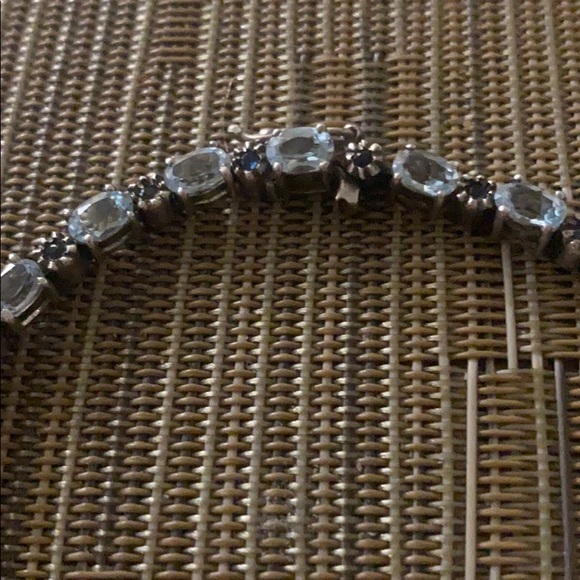 Ss  blue topaz and sapphire stone bracelet - Picture 3 of 6
